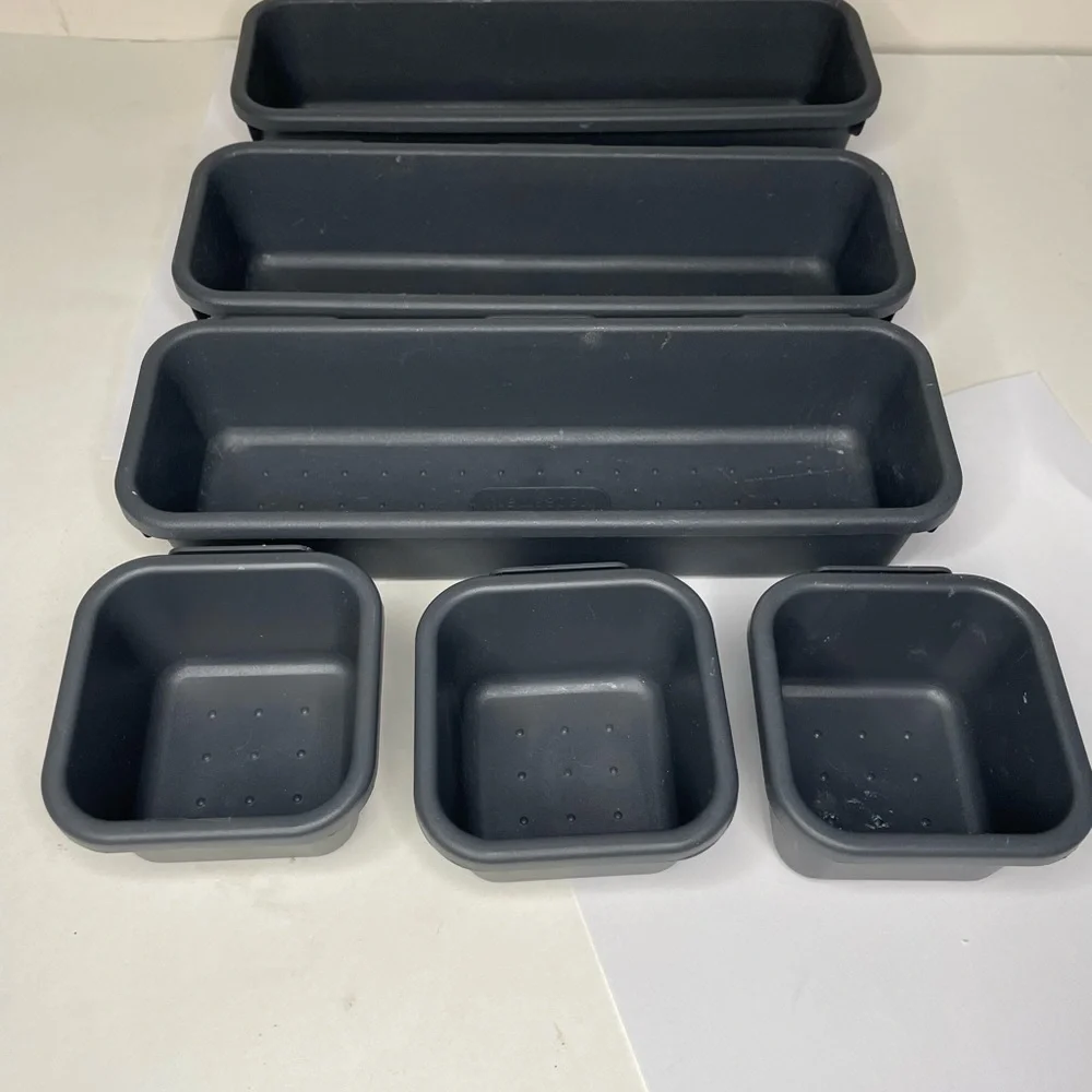 Made Smart Value 6 Piece Interlocking storage Bins Gray Storage
